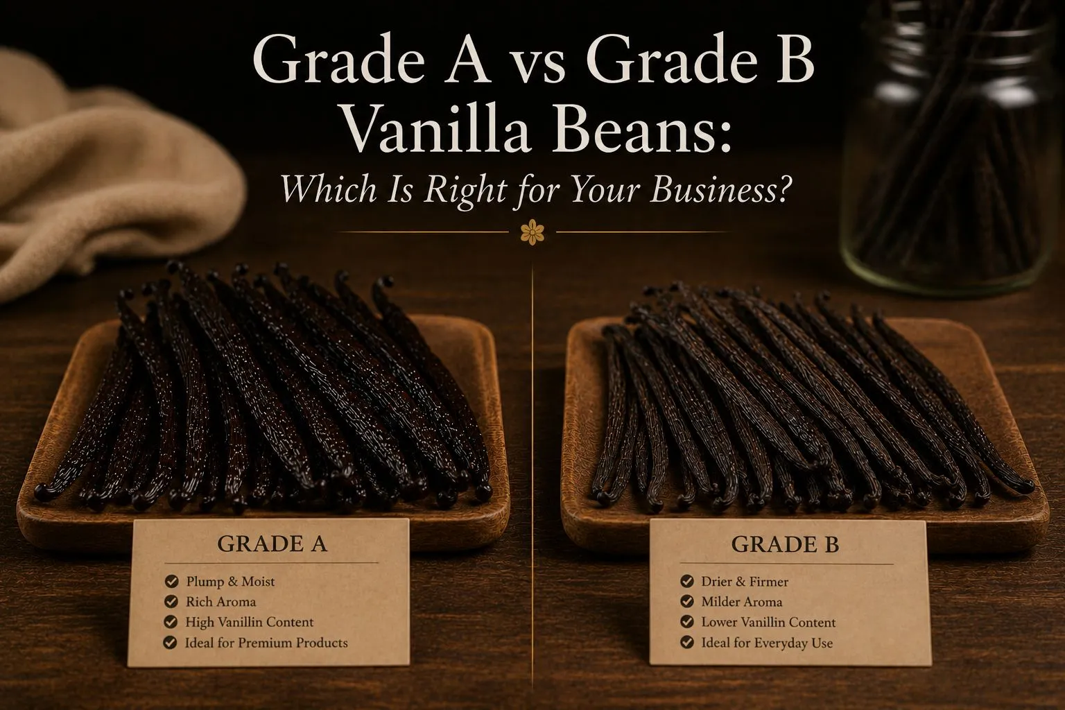 Grade A vs Grade B Vanilla Beans: Which Is Right for Your Business?